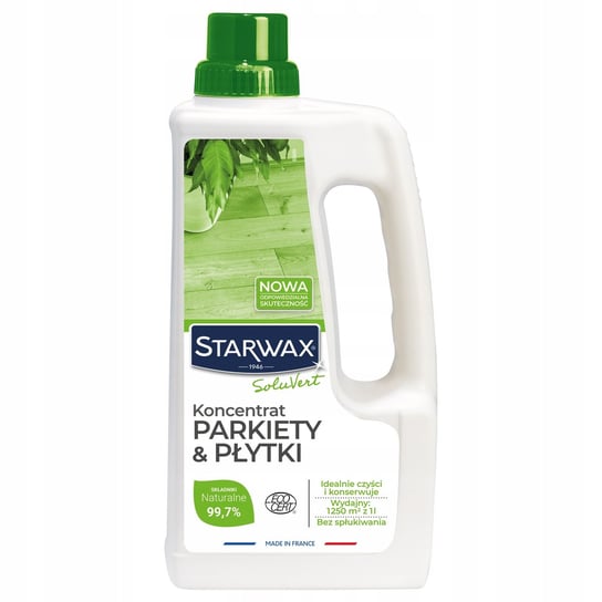 PŁYN DO MYCIA PODŁÓG PŁYTEK 3w1 STARWAX NATURALNY 1L - 1250m² CERTYFIKOWANY Starwax