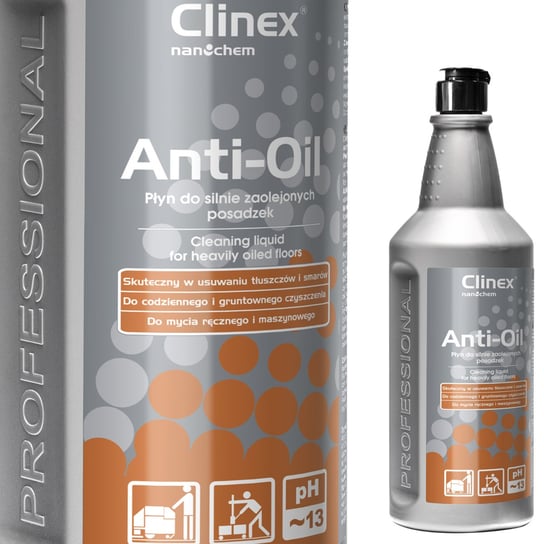 Płyn Do Mycia Silnie Zaolejonych Podłóg Posadzek Clinex Anti-Oil 1L Clinex