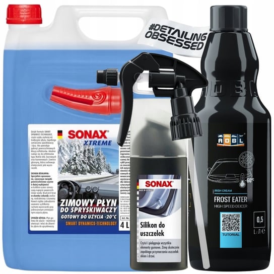Płyn Do Spryskiwaczy Zimowy Sonax Xtreme -20C 4L + Odmrażacz I Sylikon SONAX