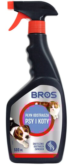 PŁYN SPRAY ŚRODEK ODSTRASZACZ PSÓW I KOTÓW DŁUGI CZAS DZIAŁANIA BROS 500ml BROS