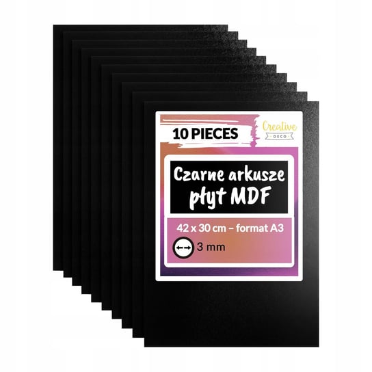 Płyta MDF do cięć laserem 3mm A3 x 10 czarny Inna marka