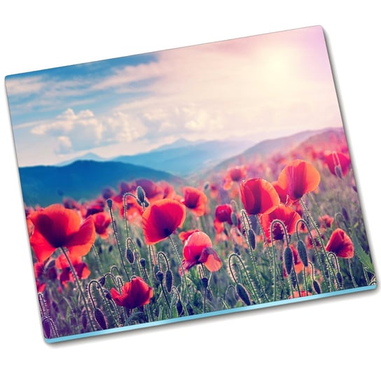 Płyta ochronna szklana Kwiaty maku - 60x52 cm Tulup