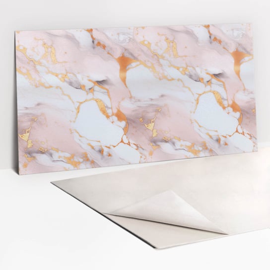 Płyta Samoprzylepna Na Ścianę 100x50 cm - Pastelowy marmur i złoto Tulup