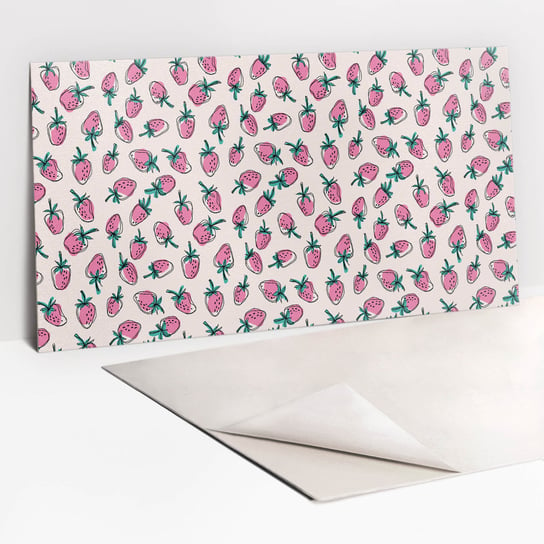Płyta Samoprzylepna Na Ścianę 100x50 cm - Różowe truskawki Tulup