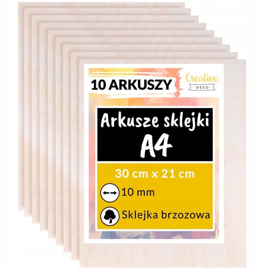 Płyta sklejka do cięcia laserem 10mm A4 x10 sztuk Inna marka