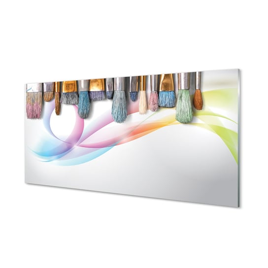 Płyta szklana dekor +klej Pędzle obraz mazy 120x60 Tulup