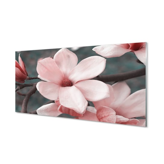 Płyta szklana z grafiką +klej Różowe kwiaty 120x60 Tulup