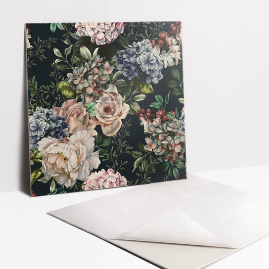 Płytki Samoprzylepne - Kolorowe kwiaty, 30x30 cm - 9 sztuk Tulup