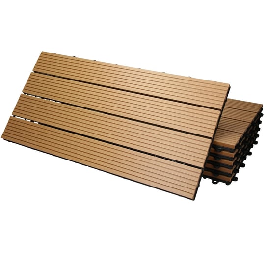 Płytki tarasowe 60x30 cm zestaw 6 na 1m² drewna tekowego z WPC ECD Germany