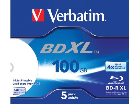 Płyty BD-R VERBATIM XL Printable 43789, 100 GB, 4x, 5 szt. Verbatim