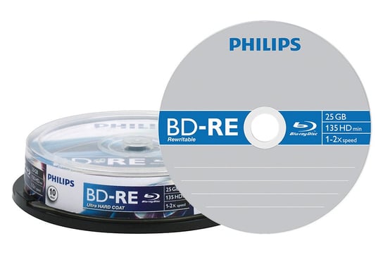 Płyty Blu-Ray PHILIPS ReWritable, 25 GB, 2x, 10 szt. Philips