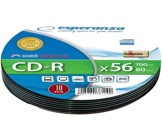 Płyty CD-R ESPERANZA 2003, 700 MB, 52x, 10 szt. Esperanza