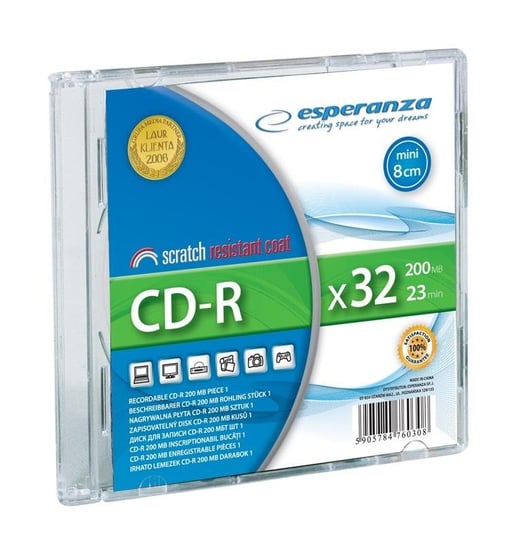 Płyty CD-R mini ESPERANZA 2081, 200 MB, 32x, 1 szt. Zamiennik/inny