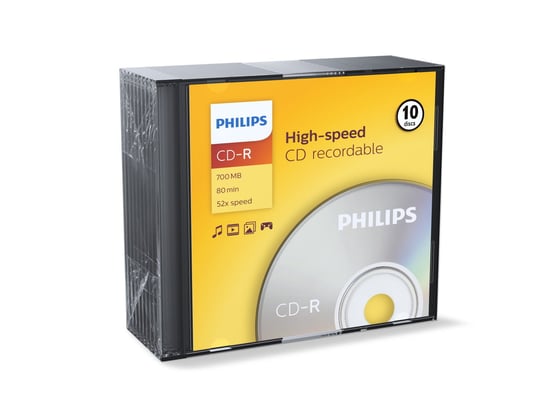 Płyty CD-R PHILIPS, 700 MB, pudełka SLIM, 10 szt. Philips