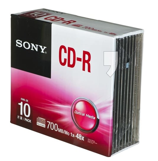 Płyty CD-R SONY 10CDQ80SS, 700 MB, 48x, 10 szt. Sony