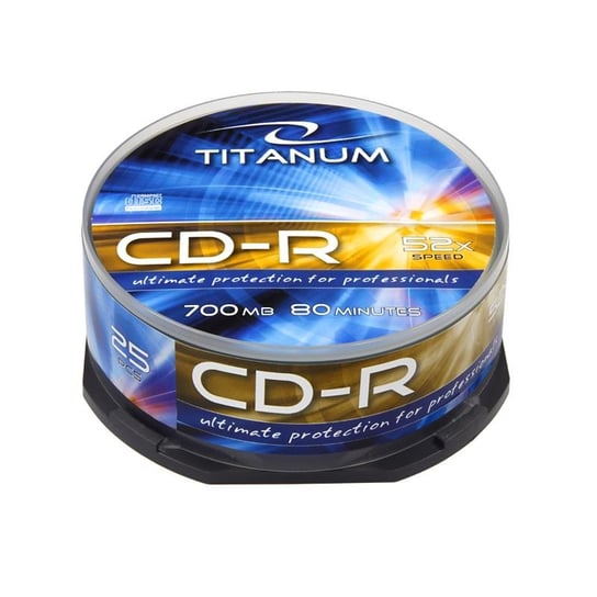 Płyty CD-R TITANUM 2025, 700 MB, 52x, 25 szt. Zamiennik/inny