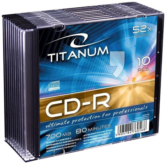 Płyty CD-R TITANUM 2028, 700 MB, 52x, 10 szt. Zamiennik/inny