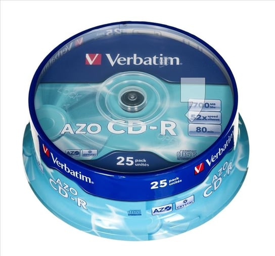 Płyty CD-R VERBATIM AZO Crystal, 700 MB, 52x, 25 szt. Verbatim