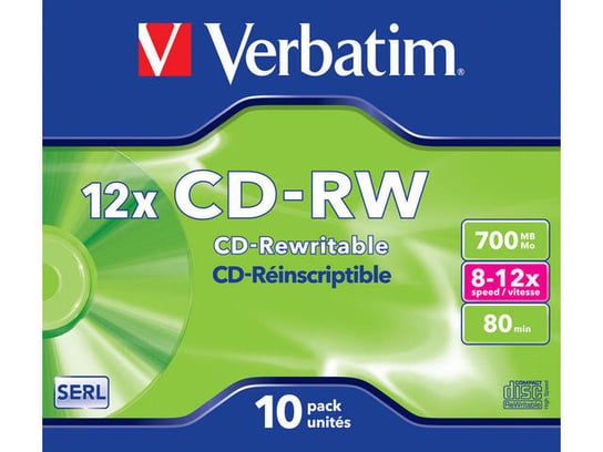 Płyty CD-RW VERBATIM, 700 MB, 12x, 10 szt. Verbatim