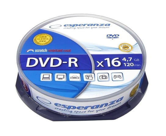 Płyty DVD-R ESPERANZA 1111, 4.7 GB, 16x, 10 szt. Esperanza