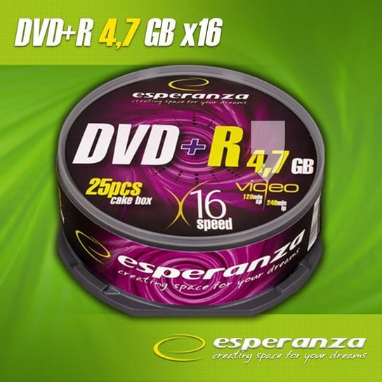 Płyty DVD+R ESPERANZA 1116, 4.7 GB, 16x, 25 szt. Esperanza