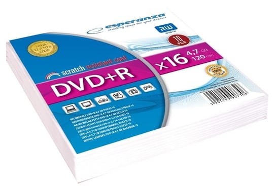 Płyty DVD+R ESPERANZA 1326, 4.7 GB, 16x, 10 szt. Esperanza