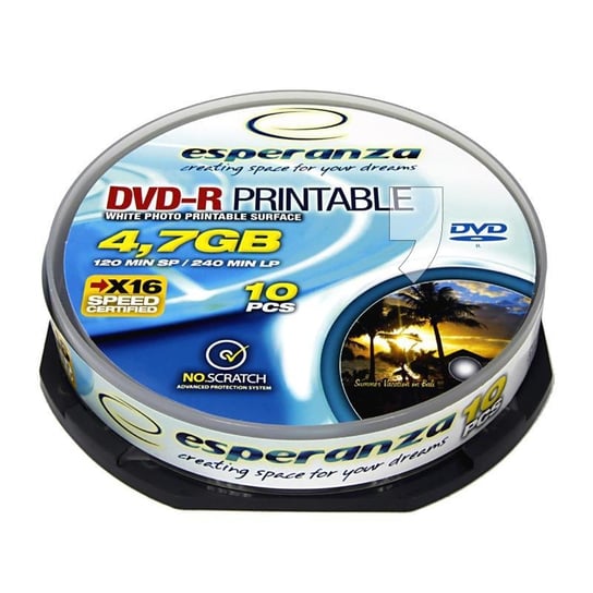 Płyty DVD-R ESPERANZA Printable 1302, 4.7 GB, 16x, 10 szt. Esperanza