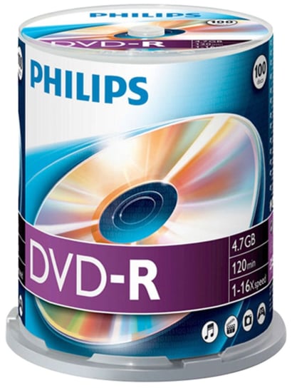 Płyty DVD-R Philips, 4.7 GB, 120 min, 16x, 100 szt. Philips
