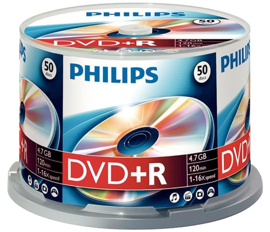 Płyty DVD+R Philips, 4.7 GB, 120 min, 16x, 50 szt. Philips
