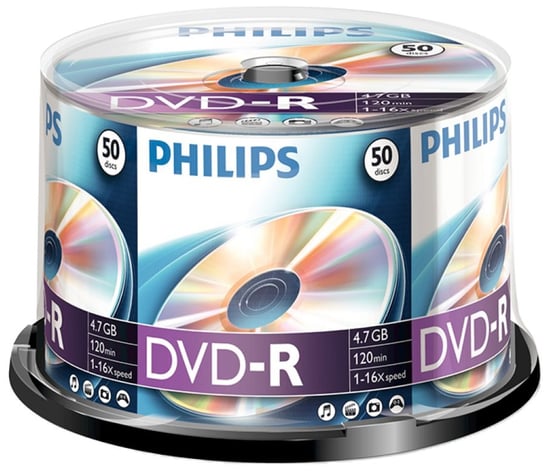 Płyty DVD-R Philips, 4.7 GB, 120 min, 16x, 50 szt. Philips