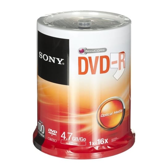 Płyty DVD-R SONY 100DMR47SP, 4.7 GB, 16x, 100 szt. Sony