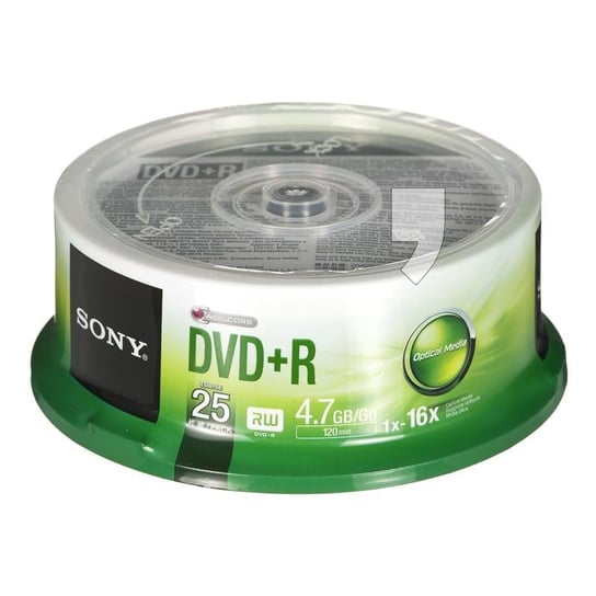 Płyty DVD+R SONY 25DPR47SP, 4.7 GB, 16x, 25 szt. Sony