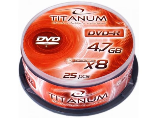 Płyty DVD-R TITANUM, 4.7 GB, 8x, 25 szt. Titanum