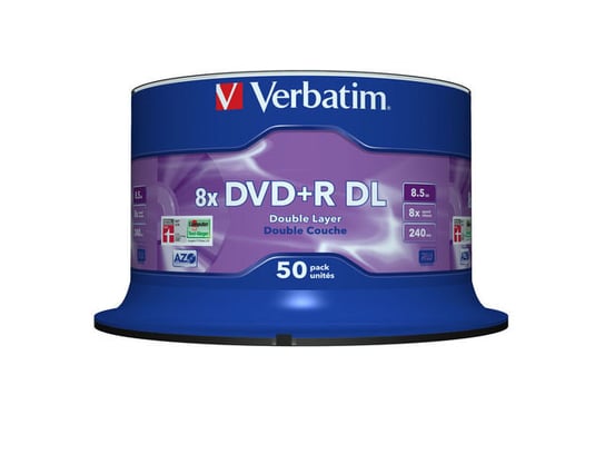 Płyty DVD+R VERBATIM, 8.5 GB, 8x, 50 szt. Verbatim