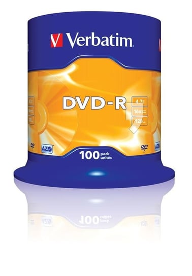 Płyty DVD-R VERBATIM AZO Matt Silver, 4.7 GB, 16x, 100 szt. Verbatim