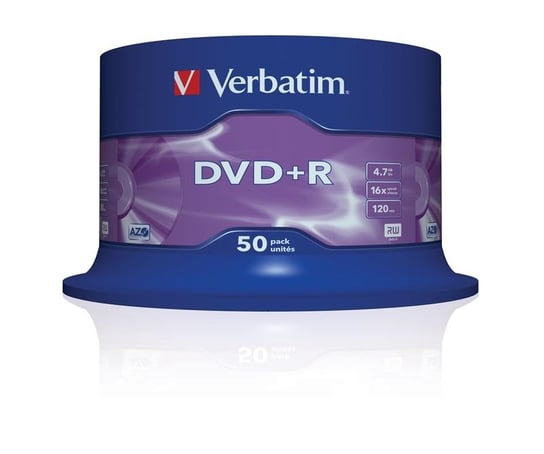 Płyty DVD+R VERBATIM AZO Matt Silver, 4.7 GB, 16x, 50 szt. Verbatim