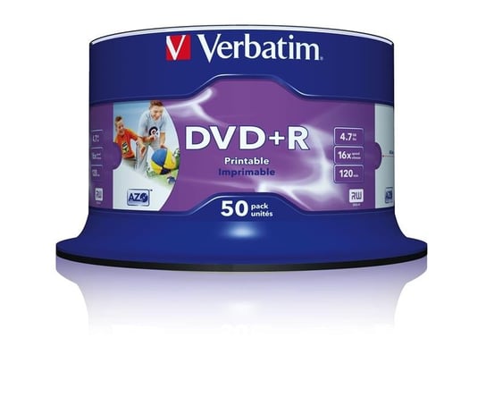 Płyty DVD+R VERBATIM AZO Wide Inkjet Printable, 4.7 GB, 16x, 50 szt. Verbatim