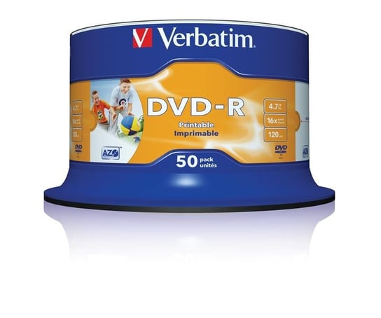 Płyty DVD-R VERBATIM Wide Inkjet Printable, 4.7 GB, 16x, 50 szt. Verbatim
