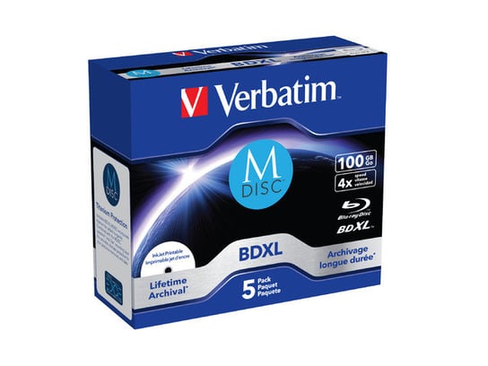 Płyty M-DISC BD-R VERBATIM Printable, 100 GB, 4x, 5 szt. Verbatim
