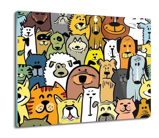 płyty ochronne na indukcję Psy i koty tłum 60x52, ArtprintCave ArtPrintCave