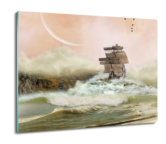 płyty ochronne na indukcję Statek pirat fale 60x52, ArtprintCave ArtPrintCave