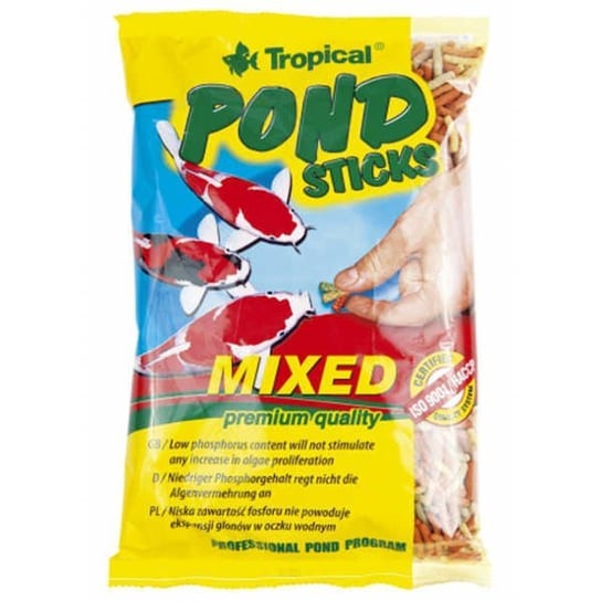 Pływający pokarm dla ryb karpiowatych TROPICAL Pond Sticks Mixed, 4 kg Tropical