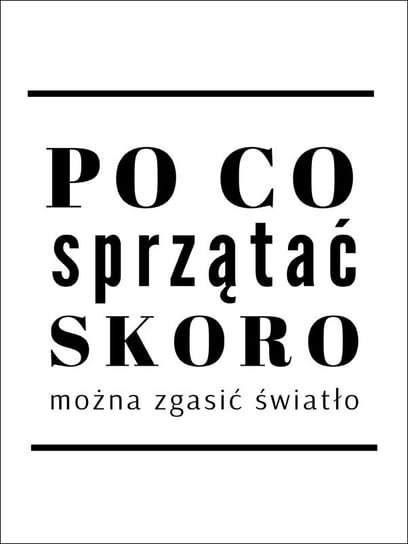 po co sprzątać - plakat 60x80 cm / AAALOE Inna marka