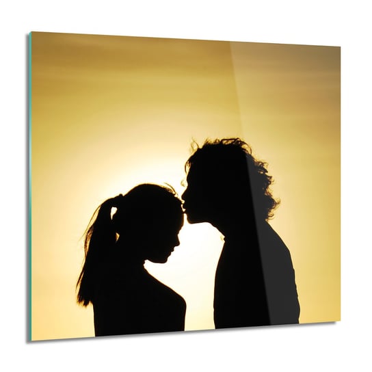 Pocałunek cienie obraz szklany na ścianę, 60x60 cm ArtPrintCave