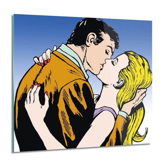 Pocałunek para obraz szklany ścienny 60x60 cm ArtPrintCave