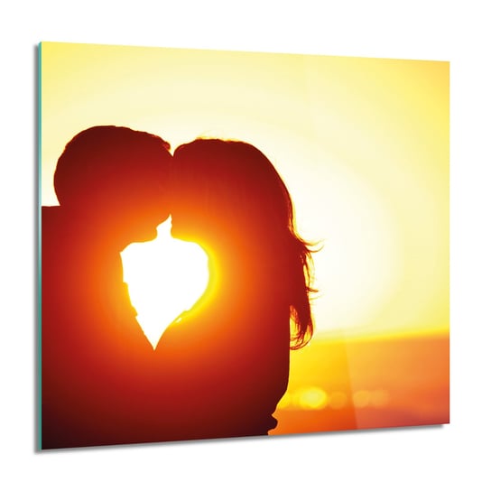 Pocałunek słońce obraz szklany na ścianę, 60x60 cm ArtPrintCave