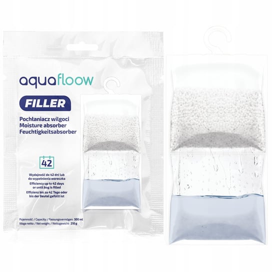 Pochłaniacz wilgoci osuszacz powietrza do szafy pod prysznic - z wieszakiem 500 ml Aquafloow