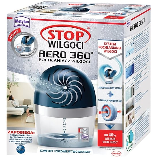 Pochłaniacz wilgoci z tabletką wymienną METYLAN Stop wilgoci Aero 360, niebieski Metylan