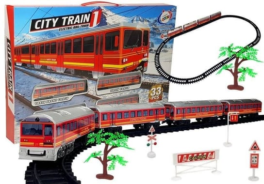 Pociąg Kolejka Tory Na Baterie 33 Elementów Lean Toys
