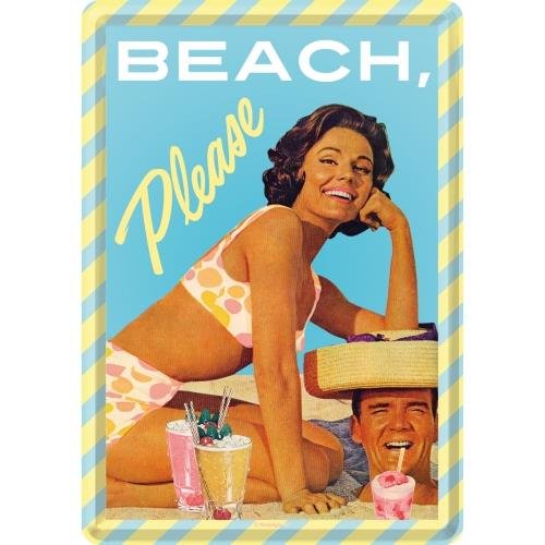 Pocztówka 14x10 cm Beach Please Nostalgic-Art Merchandising